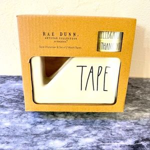Rae Dunn Tape Dispenser & set of 2 washi tapes